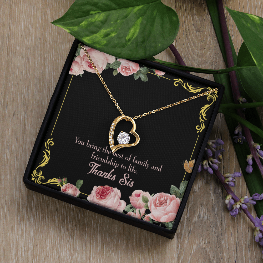 To Sister Unbiological Sister Gift Forever Necklace w Message Card-Express Your Love Gifts