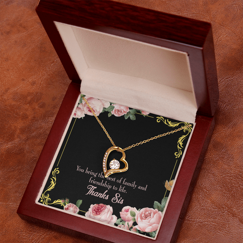 To Sister Unbiological Sister Gift Forever Necklace w Message Card-Express Your Love Gifts