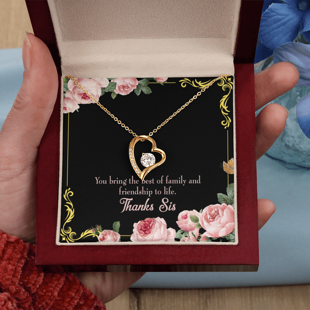 To Sister Unbiological Sister Gift Forever Necklace w Message Card-Express Your Love Gifts