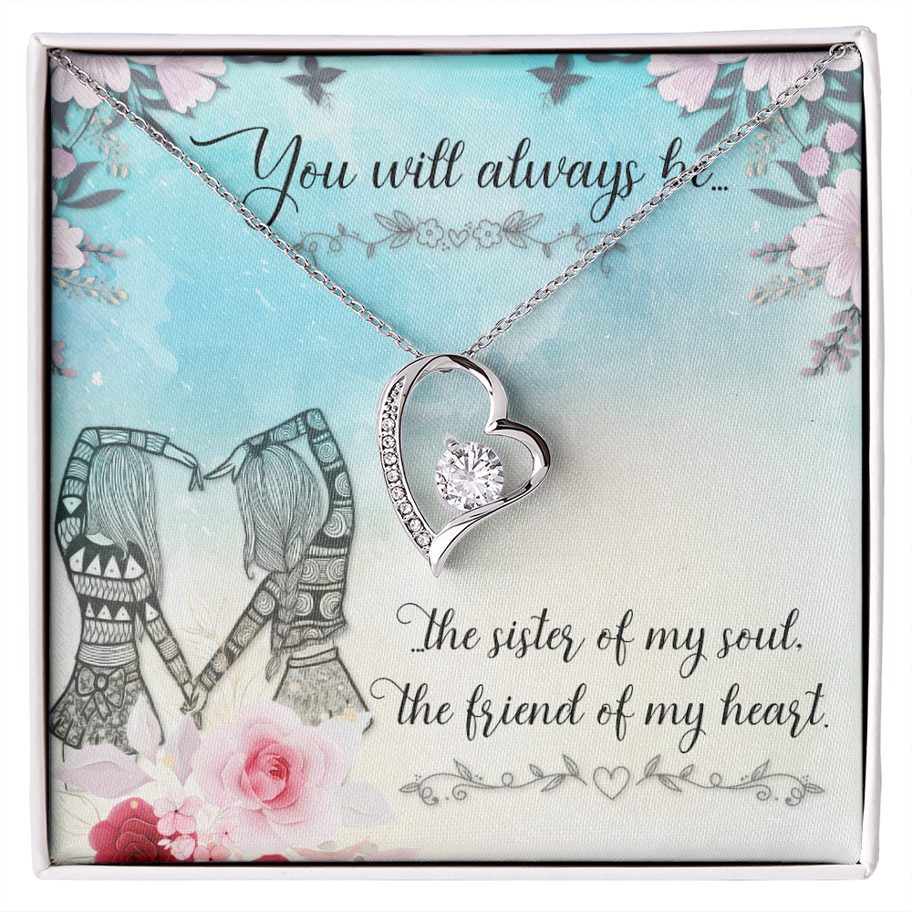 To Sister You Will Always Be Forever Necklace w Message Card-Express Your Love Gifts