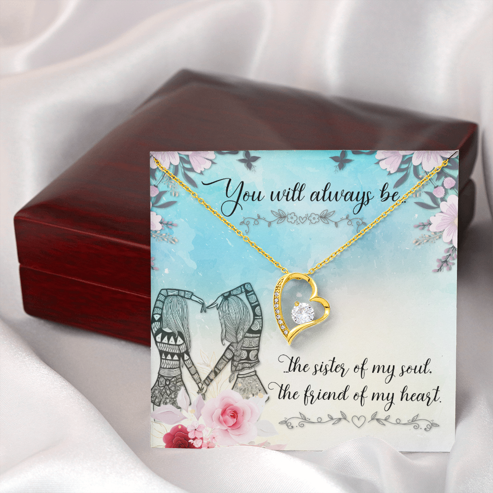 To Sister You Will Always Be Forever Necklace w Message Card-Express Your Love Gifts