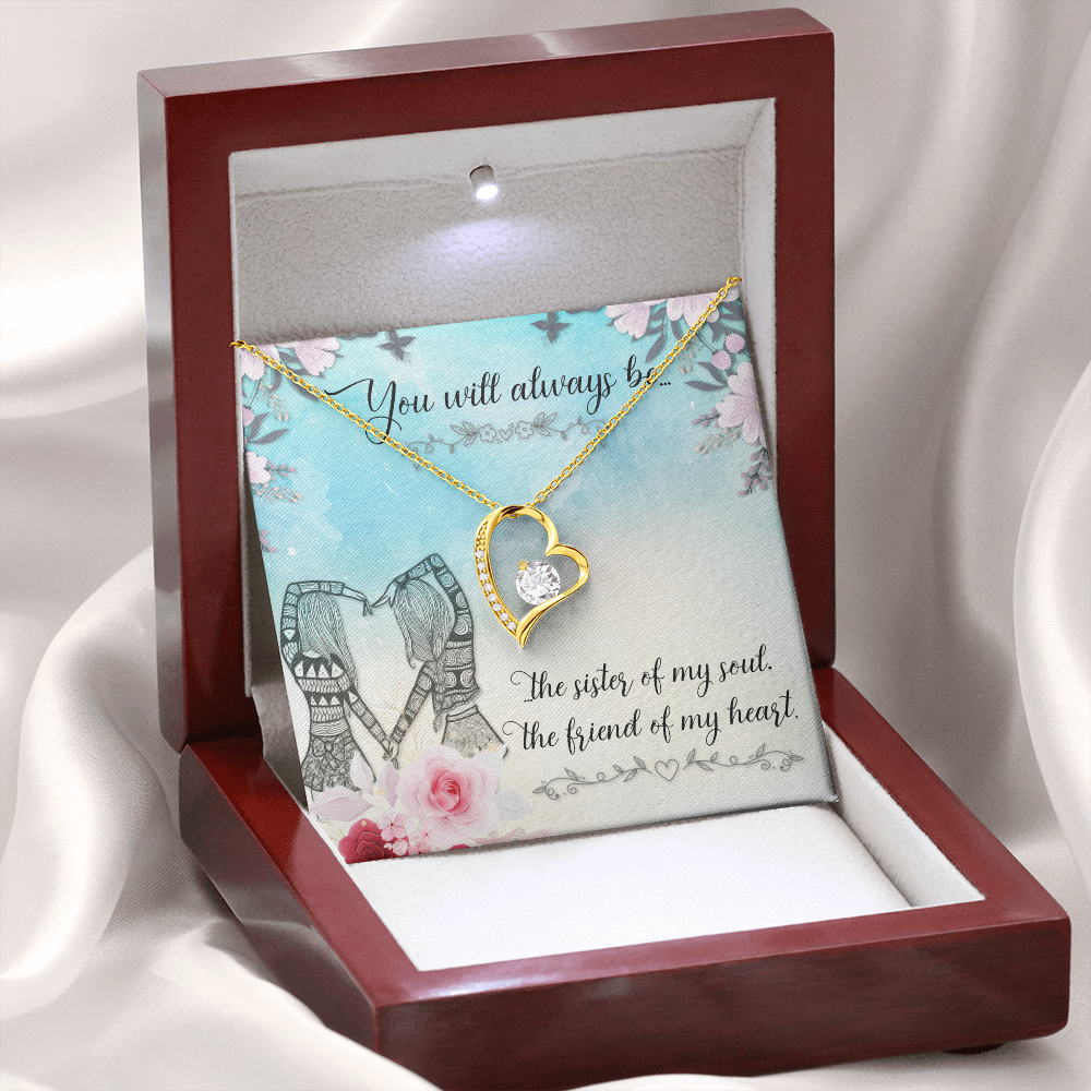 To Sister You Will Always Be Forever Necklace w Message Card-Express Your Love Gifts