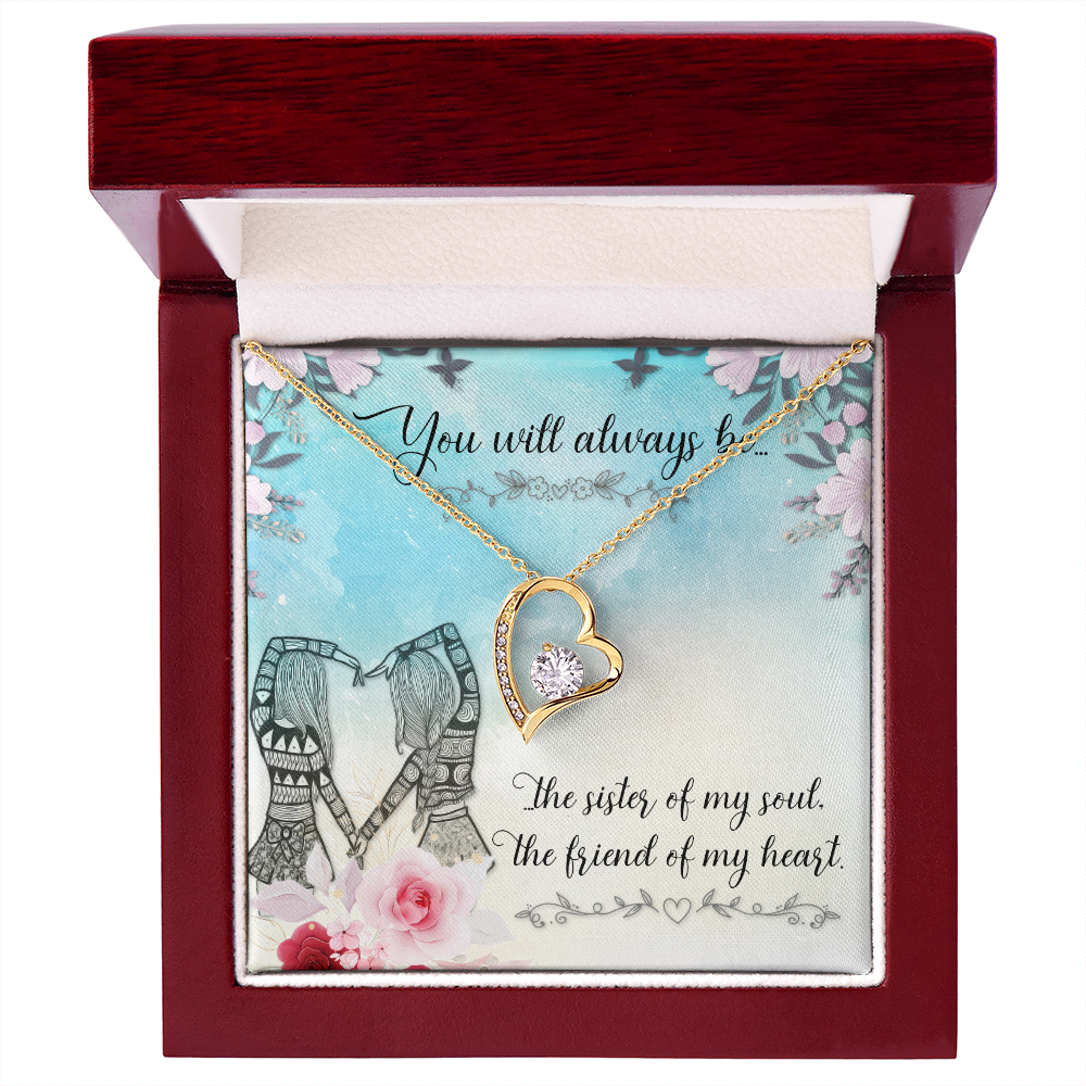 To Sister You Will Always Be Forever Necklace w Message Card-Express Your Love Gifts