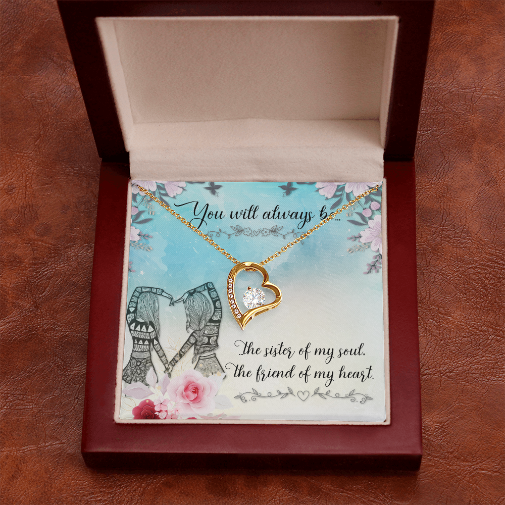 To Sister You Will Always Be Forever Necklace w Message Card-Express Your Love Gifts