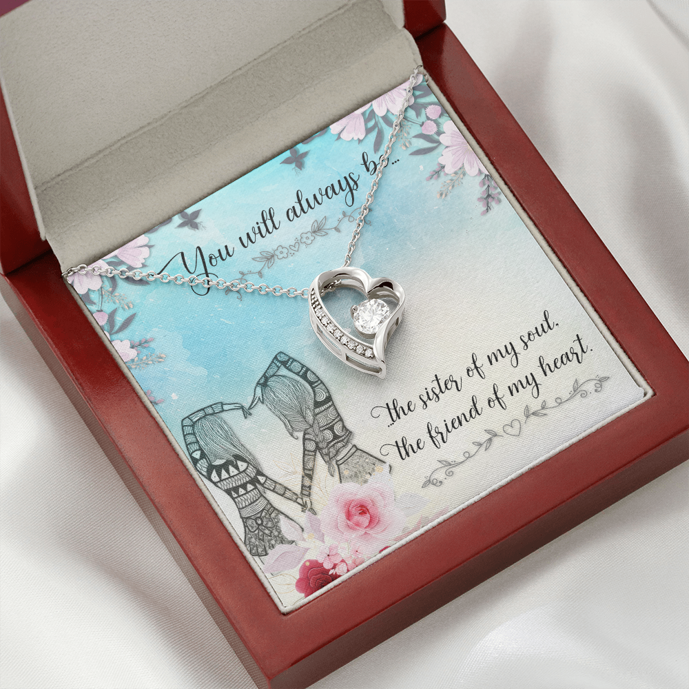 To Sister You Will Always Be Forever Necklace w Message Card-Express Your Love Gifts