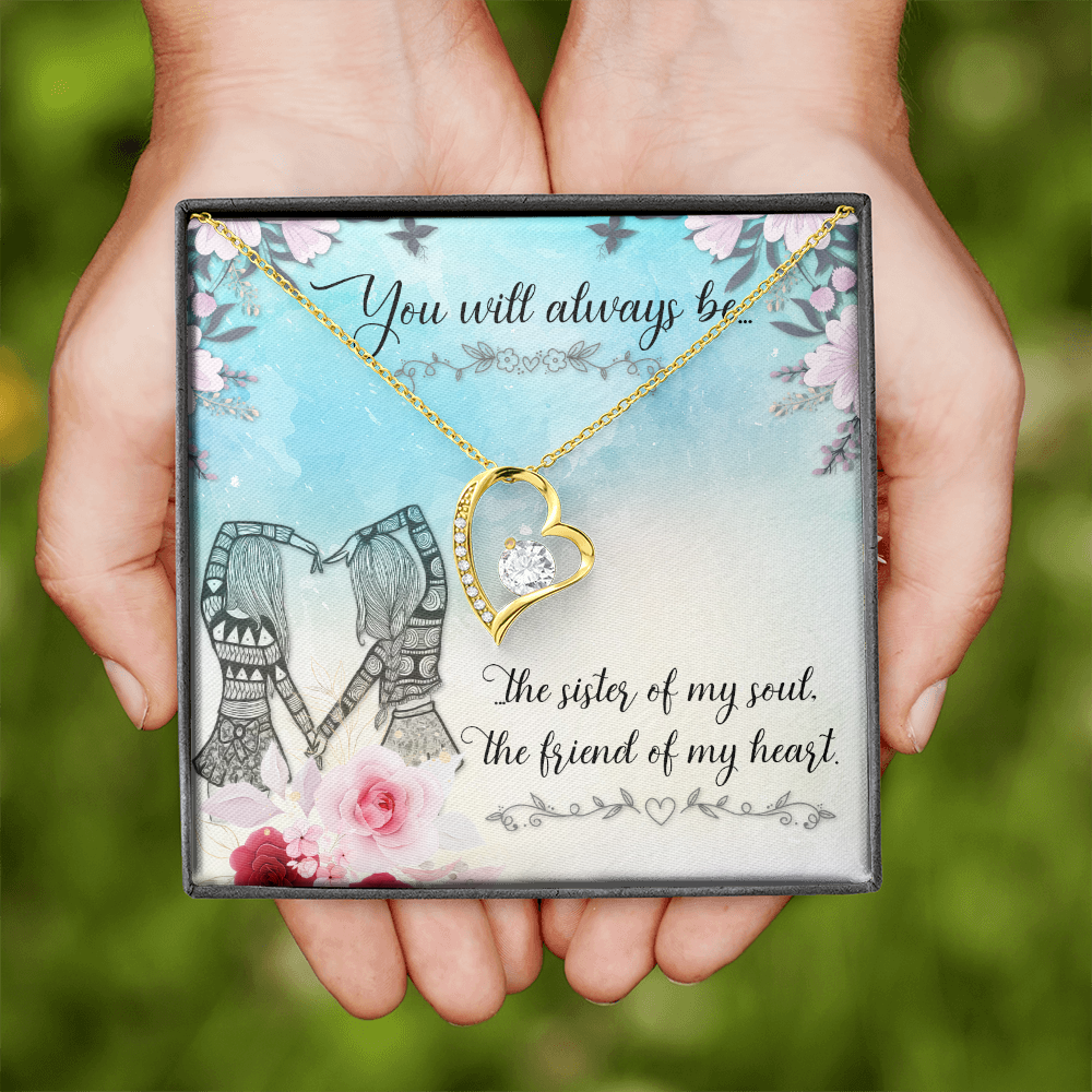 To Sister You Will Always Be Forever Necklace w Message Card-Express Your Love Gifts