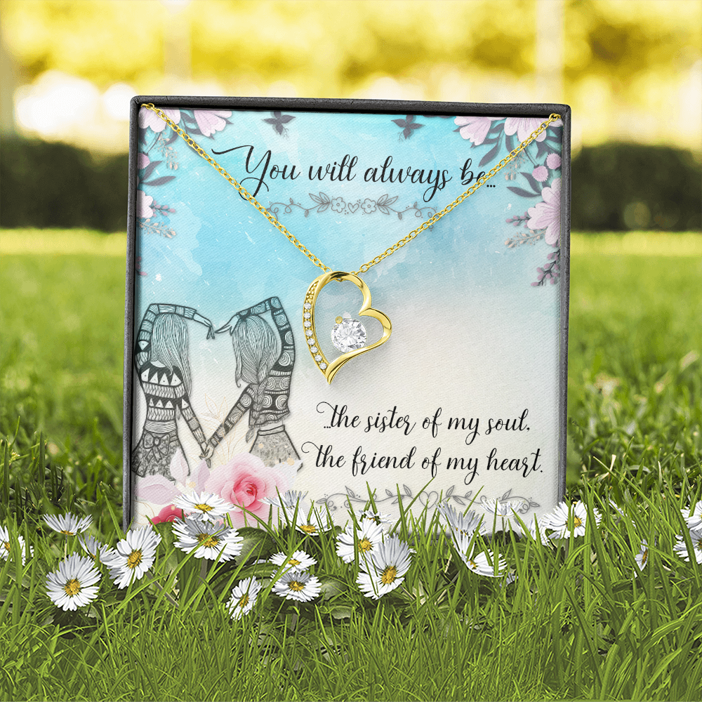 To Sister You Will Always Be Forever Necklace w Message Card-Express Your Love Gifts