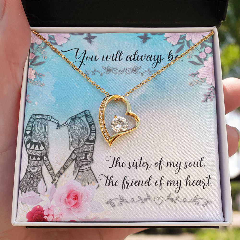 To Sister You Will Always Be Forever Necklace w Message Card-Express Your Love Gifts