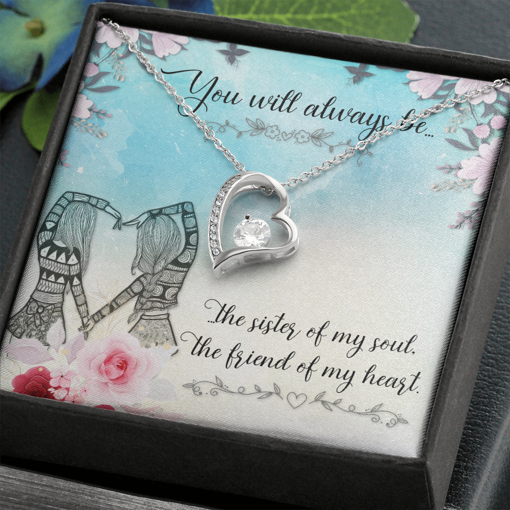 To Sister You Will Always Be Forever Necklace w Message Card-Express Your Love Gifts