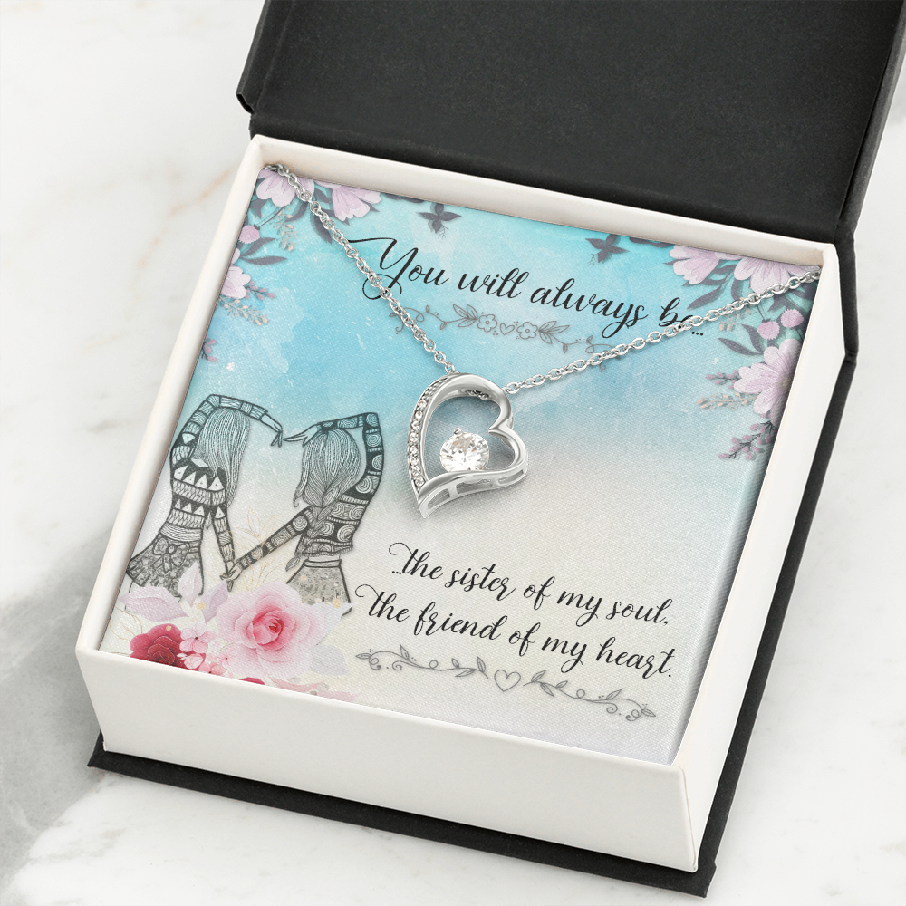 To Sister You Will Always Be Forever Necklace w Message Card-Express Your Love Gifts