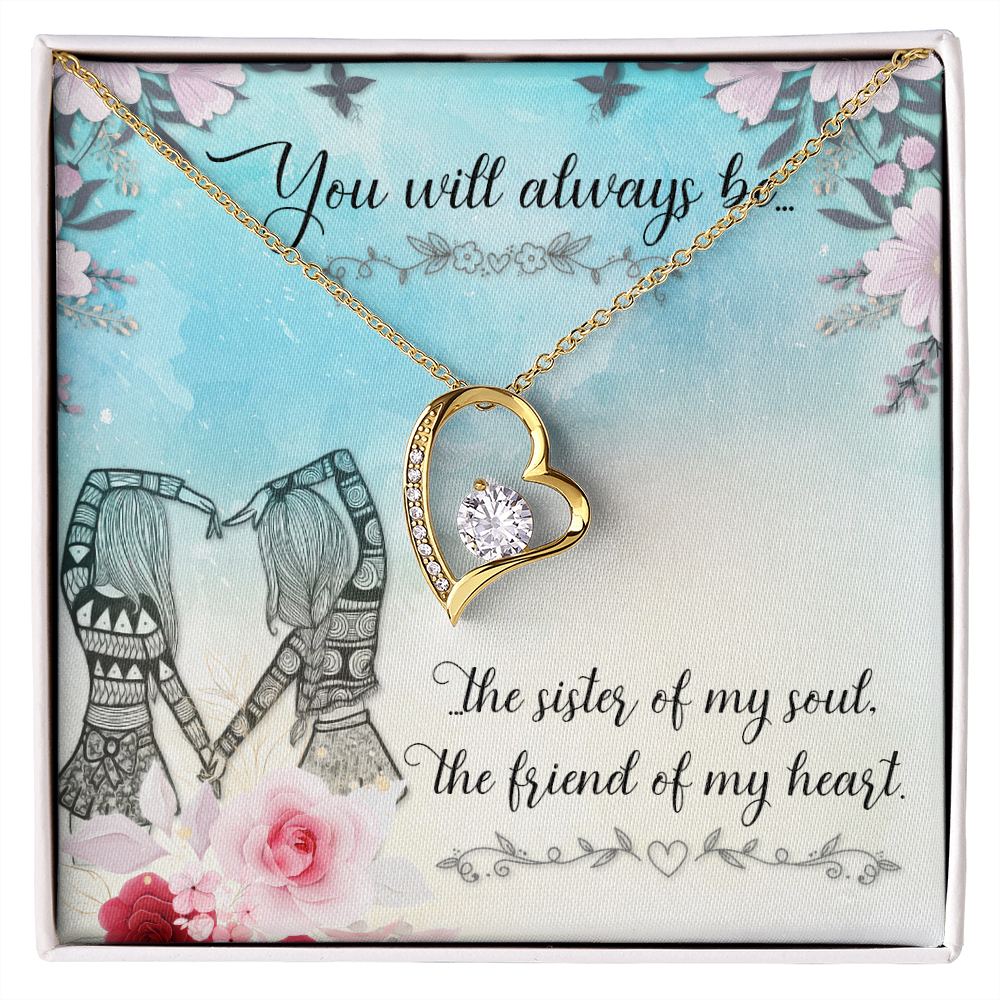 To Sister You Will Always Be Forever Necklace w Message Card-Express Your Love Gifts