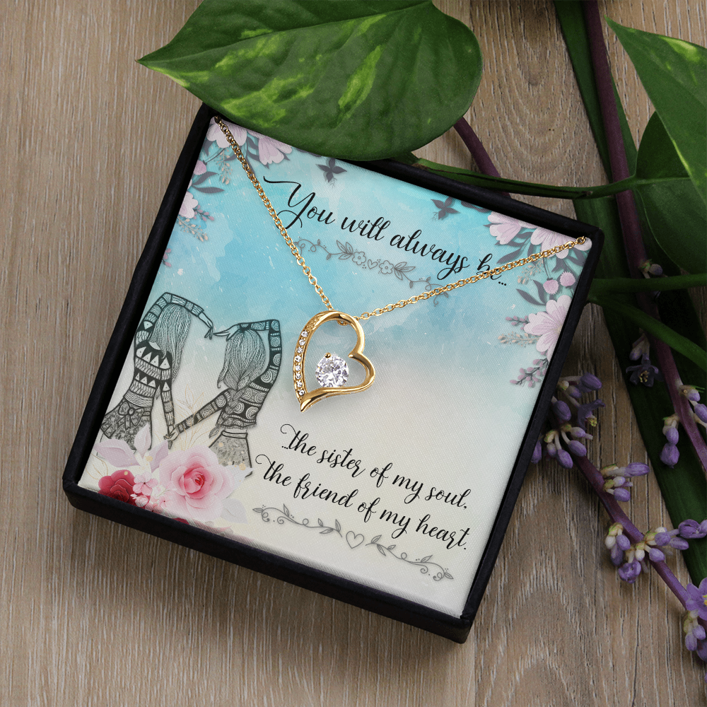 To Sister You Will Always Be Forever Necklace w Message Card-Express Your Love Gifts