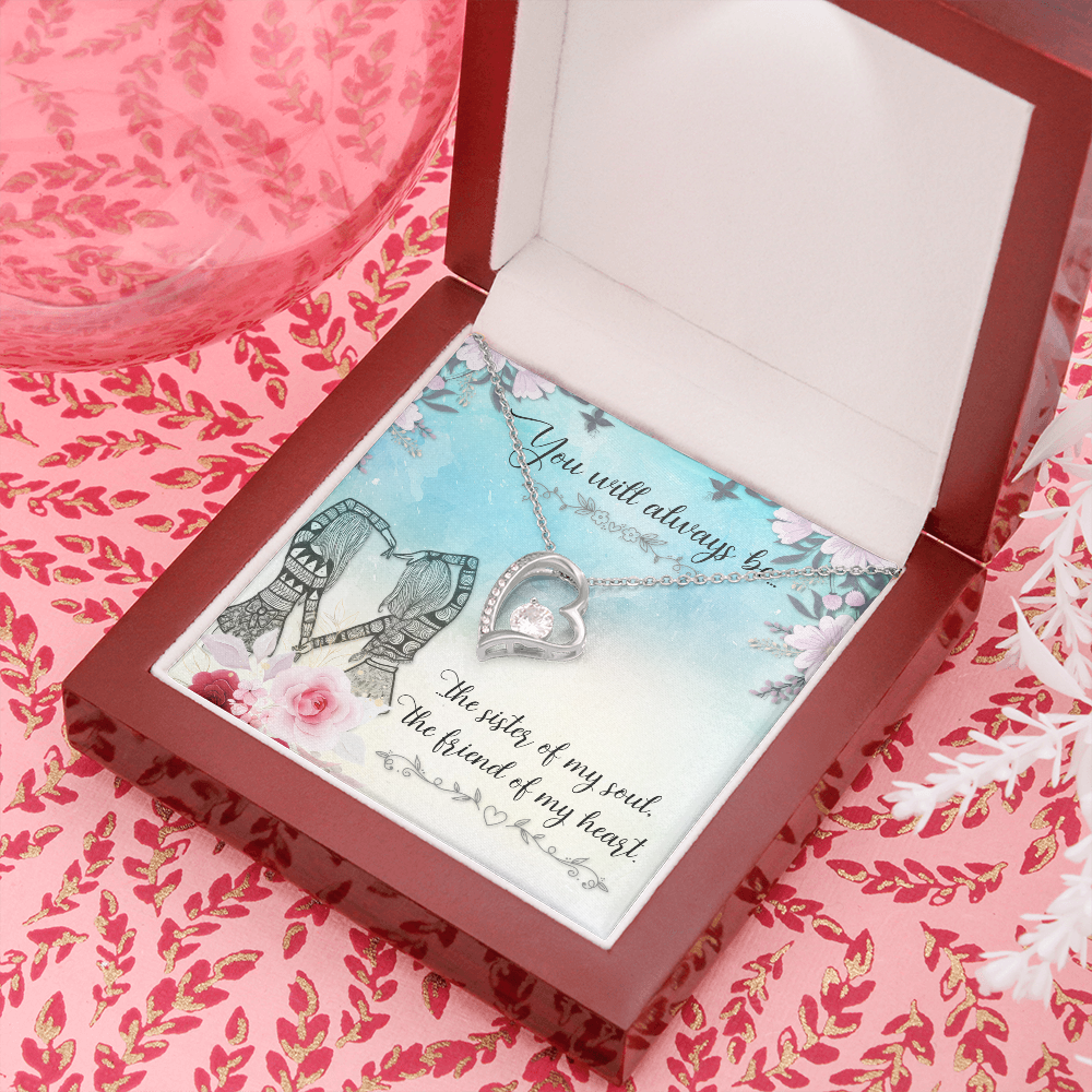 To Sister You Will Always Be Forever Necklace w Message Card-Express Your Love Gifts