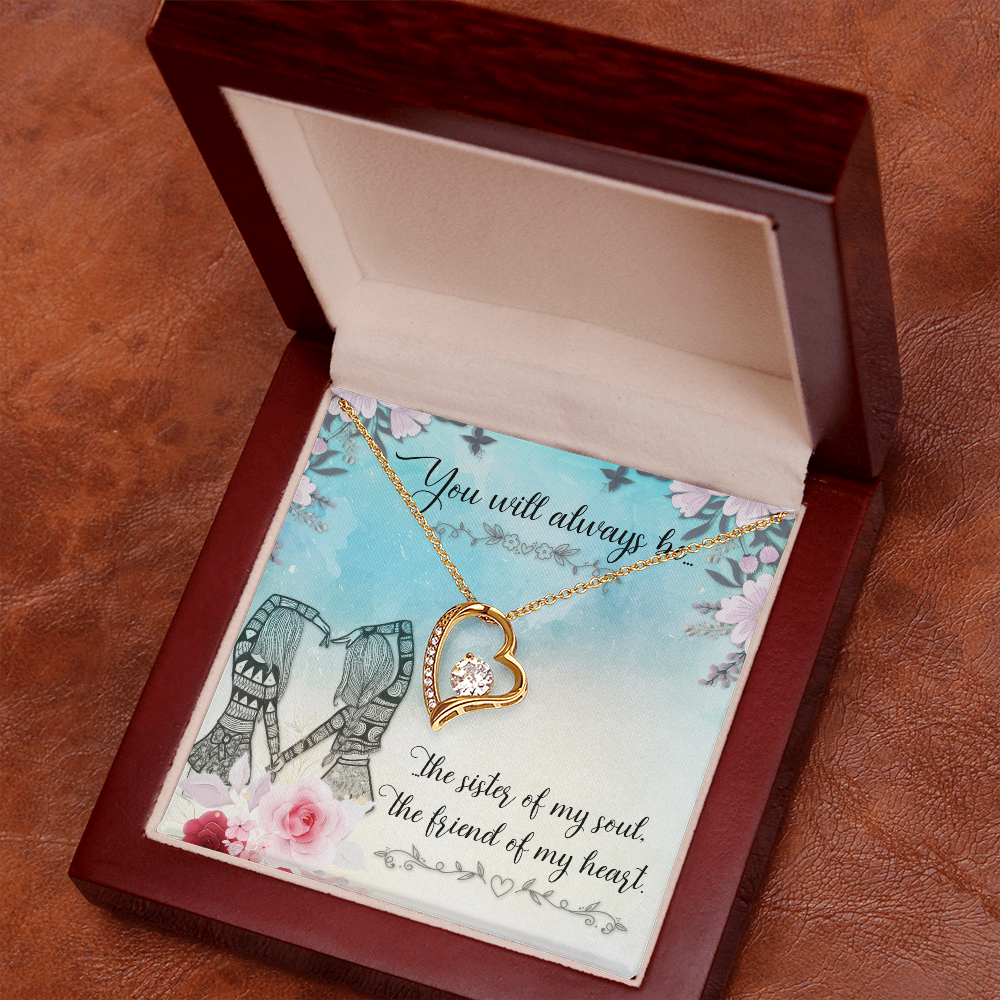 To Sister You Will Always Be Forever Necklace w Message Card-Express Your Love Gifts