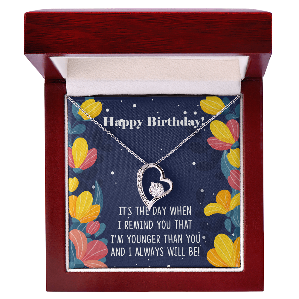 To Sister Younger Than You Birthday Message Forever Necklace w Message Card-Express Your Love Gifts