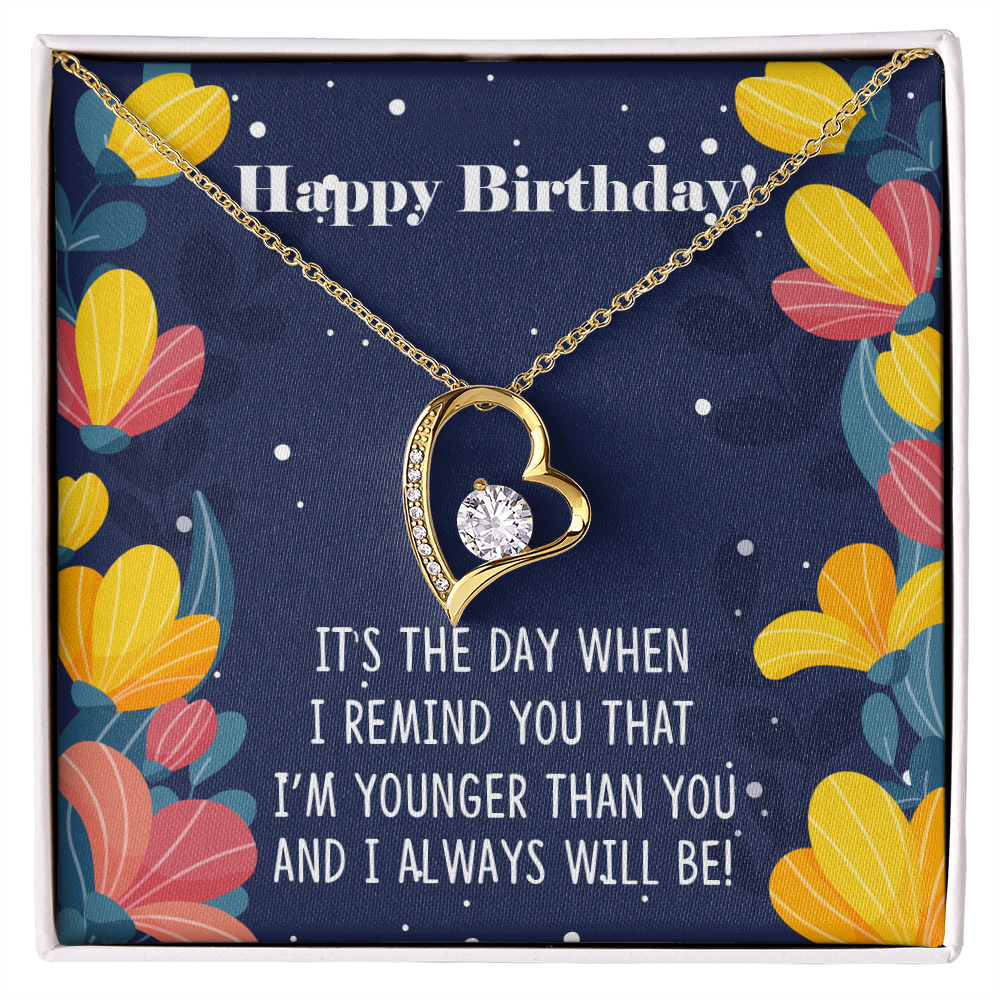 To Sister Younger Than You Birthday Message Forever Necklace w Message Card-Express Your Love Gifts