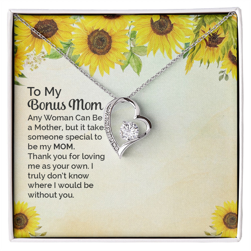 To Step Mom Bonus Mom Any Woman Forever Necklace w Message Card-Express Your Love Gifts