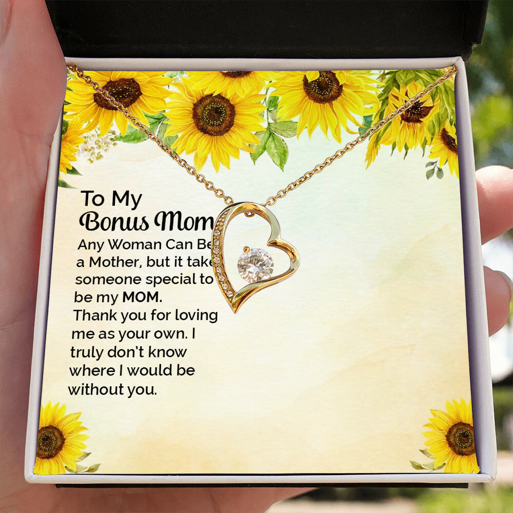 To Step Mom Bonus Mom Any Woman Forever Necklace w Message Card-Express Your Love Gifts