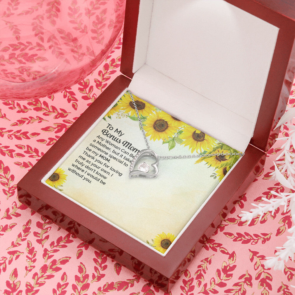 To Step Mom Bonus Mom Any Woman Forever Necklace w Message Card-Express Your Love Gifts