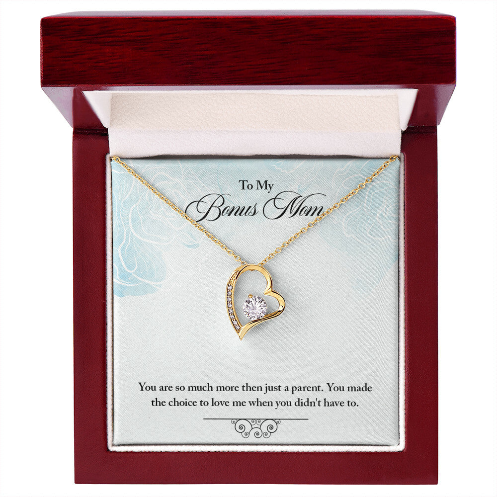 To Step Mom Bonus Mom Choose to Have Me Forever Necklace w Message Card-Express Your Love Gifts