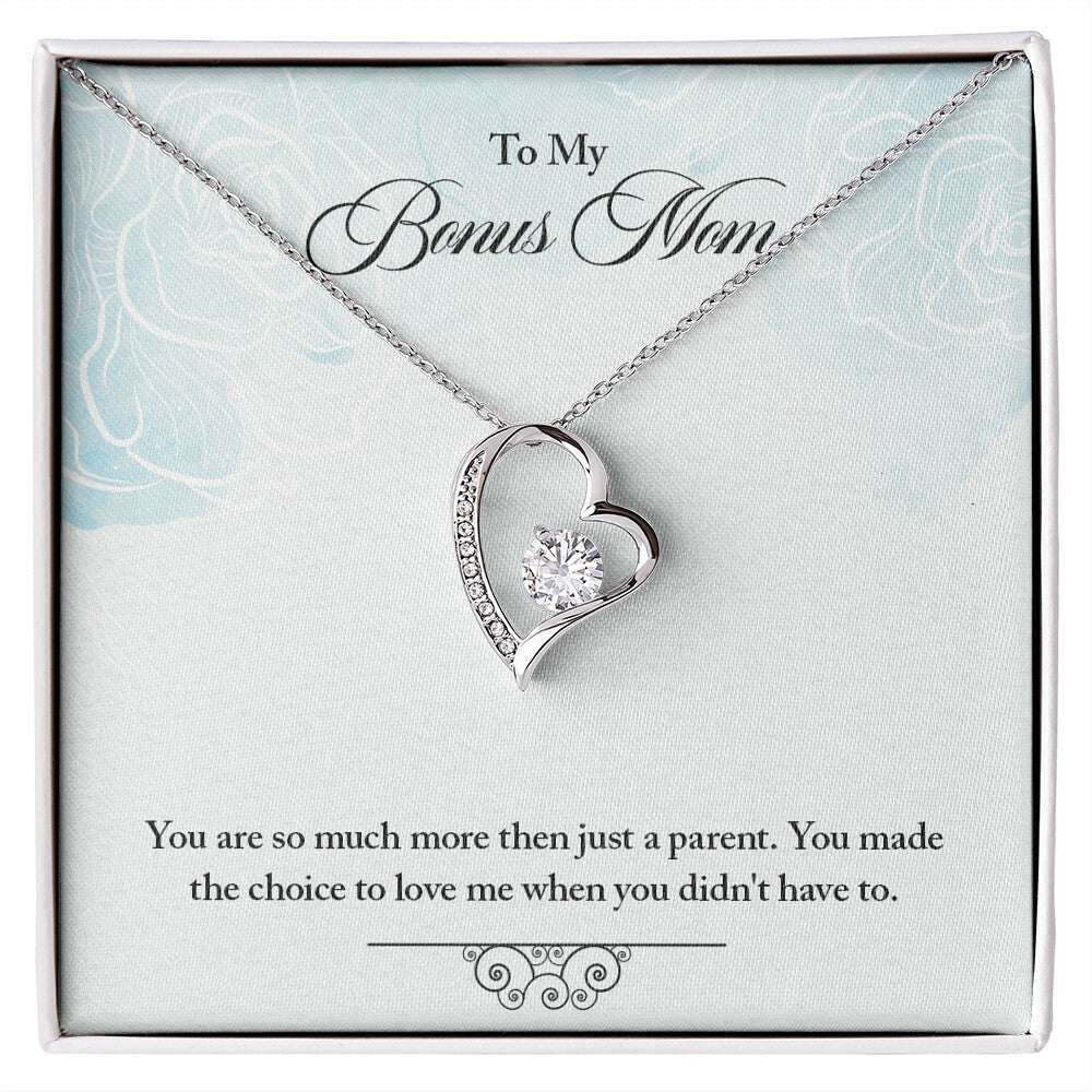 To Step Mom Bonus Mom Choose to Have Me Forever Necklace w Message Card-Express Your Love Gifts