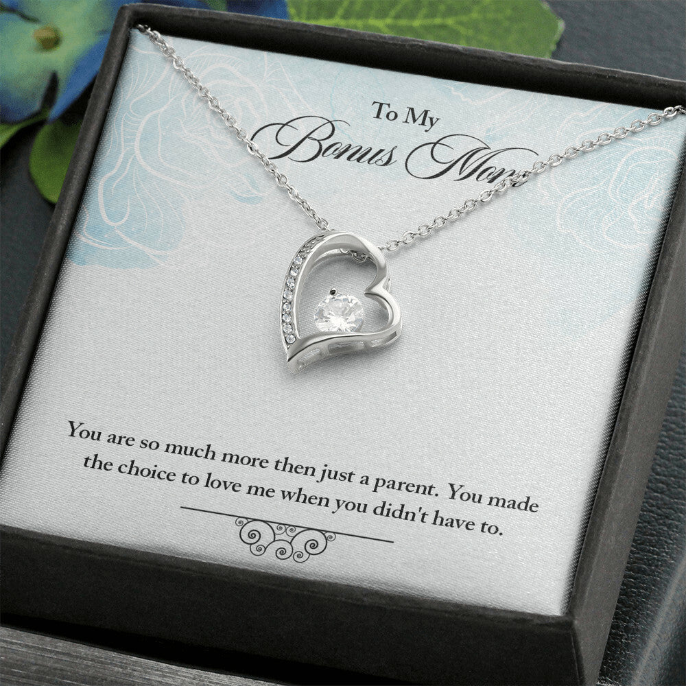 To Step Mom Bonus Mom Choose to Have Me Forever Necklace w Message Card-Express Your Love Gifts