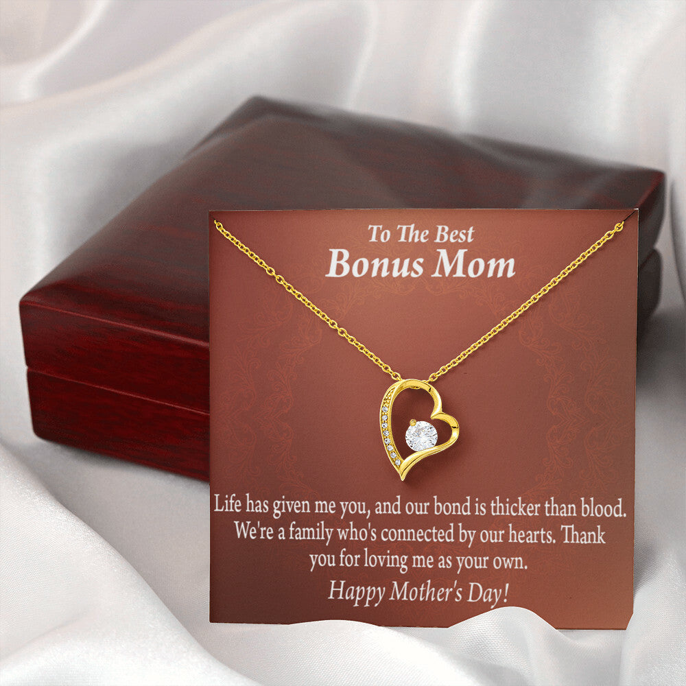 To Step Mom Bonus Mom Happy Mothers Day Forever Necklace w Message Card-Express Your Love Gifts