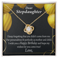 To Stepdaughter Birthday Message Infinity Knot Necklace Message Card-Express Your Love Gifts