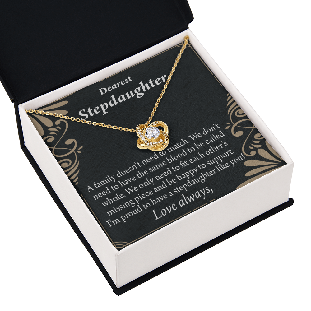 To Stepdaughter Family Reminder Infinity Knot Necklace Message Card-Express Your Love Gifts