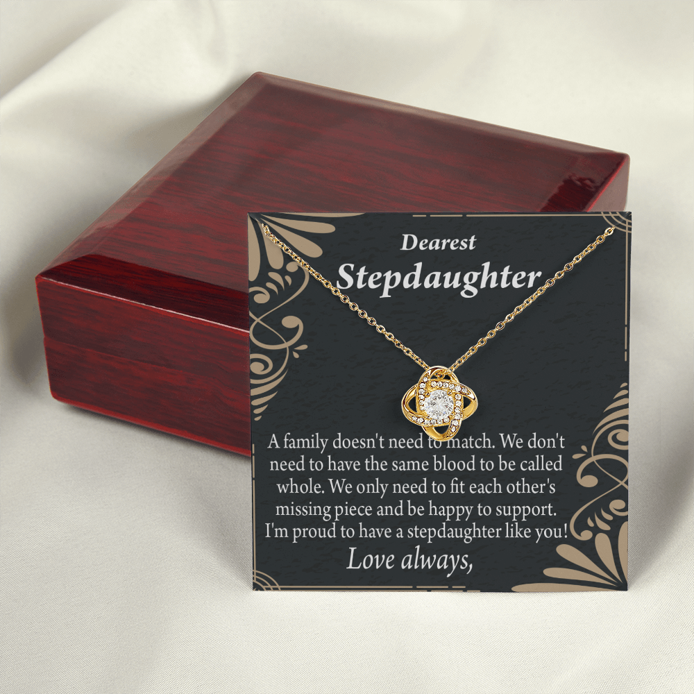 To Stepdaughter Family Reminder Infinity Knot Necklace Message Card-Express Your Love Gifts