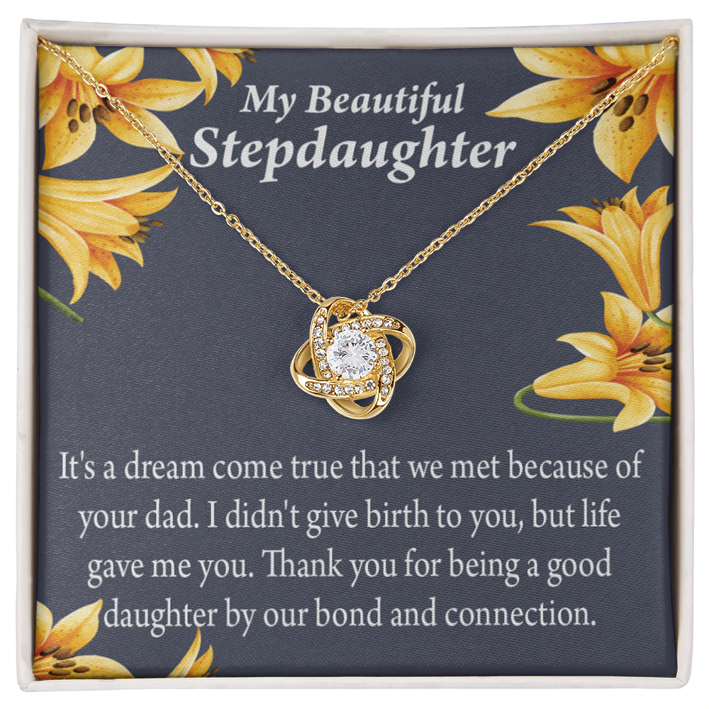 To Stepdaughter Life's Gift Infinity Knot Necklace Message Card-Express Your Love Gifts