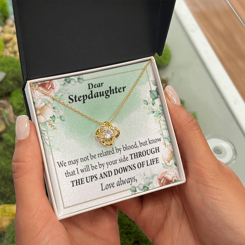 To Stepdaughter Love Always Infinity Knot Necklace Message Card-Express Your Love Gifts