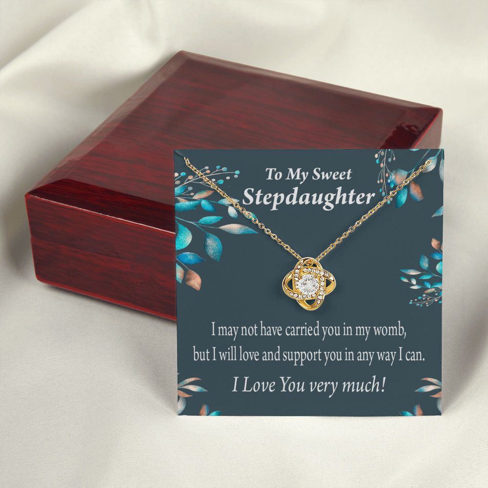 To Stepdaughter Love & Support Infinity Knot Necklace Message Card-Express Your Love Gifts