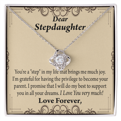 To Stepdaughter Milestones From Dad or Mom Infinity Knot Necklace Message Card-Express Your Love Gifts