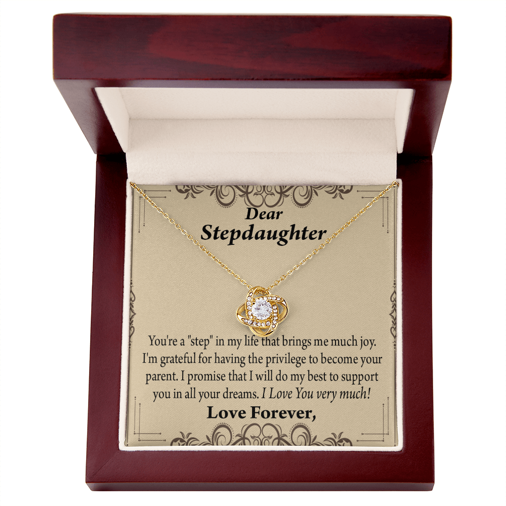 To Stepdaughter Milestones From Dad or Mom Infinity Knot Necklace Message Card-Express Your Love Gifts