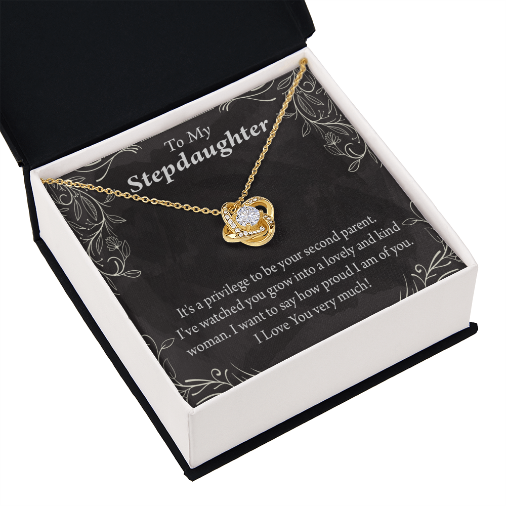 To Stepdaughter Proud of You Infinity Knot Necklace Message Card-Express Your Love Gifts
