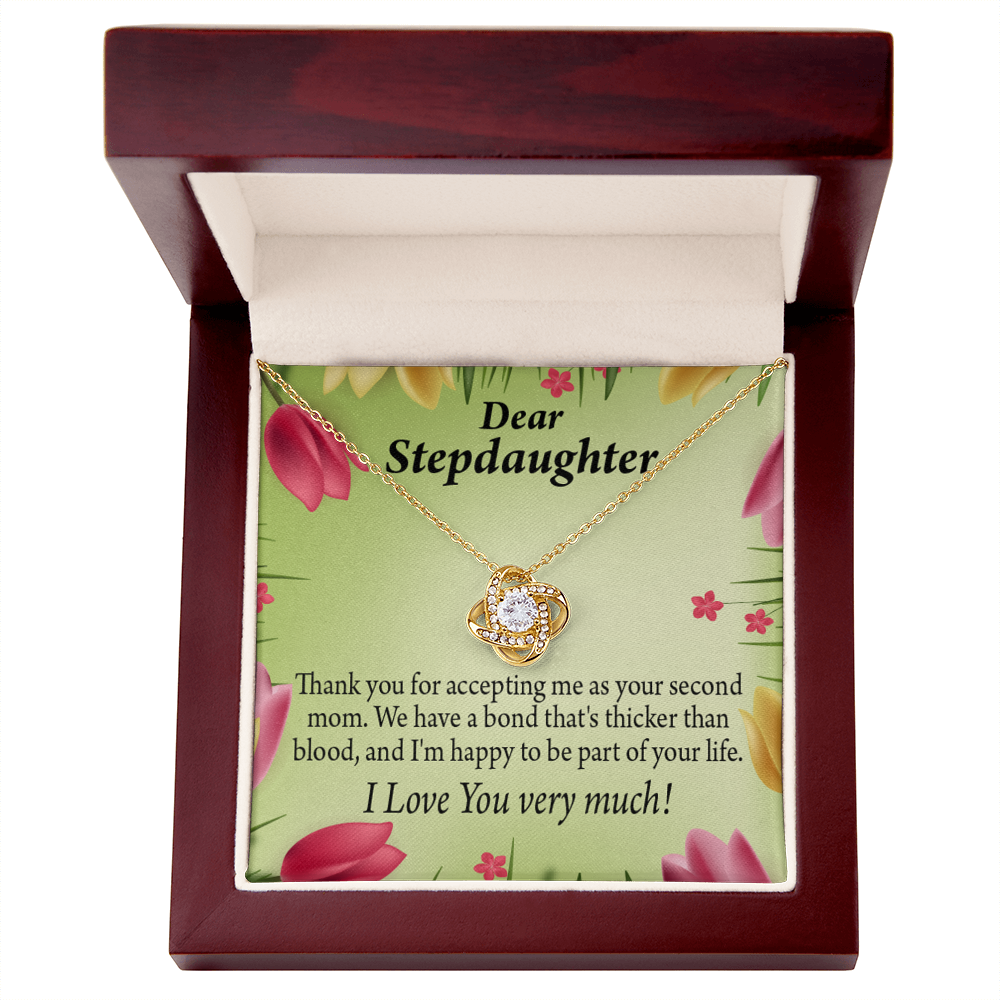 To Stepdaughter Thicker Than Blood Infinity Knot Necklace Message Card-Express Your Love Gifts