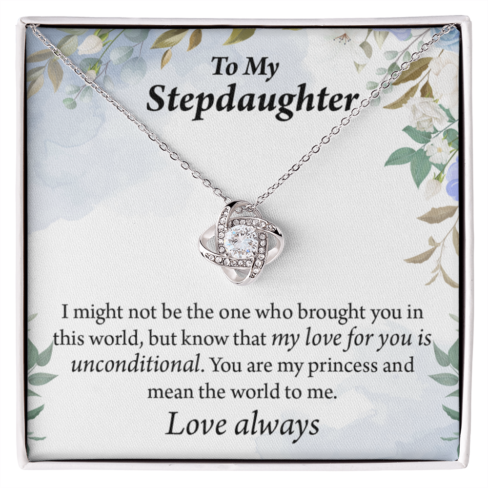 To Stepdaughter Unconditional Love Infinity Knot Necklace Message Card-Express Your Love Gifts