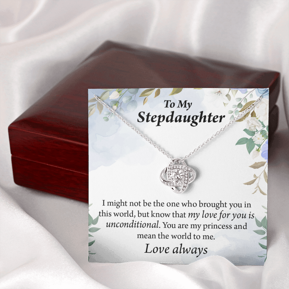 To Stepdaughter Unconditional Love Infinity Knot Necklace Message Card-Express Your Love Gifts