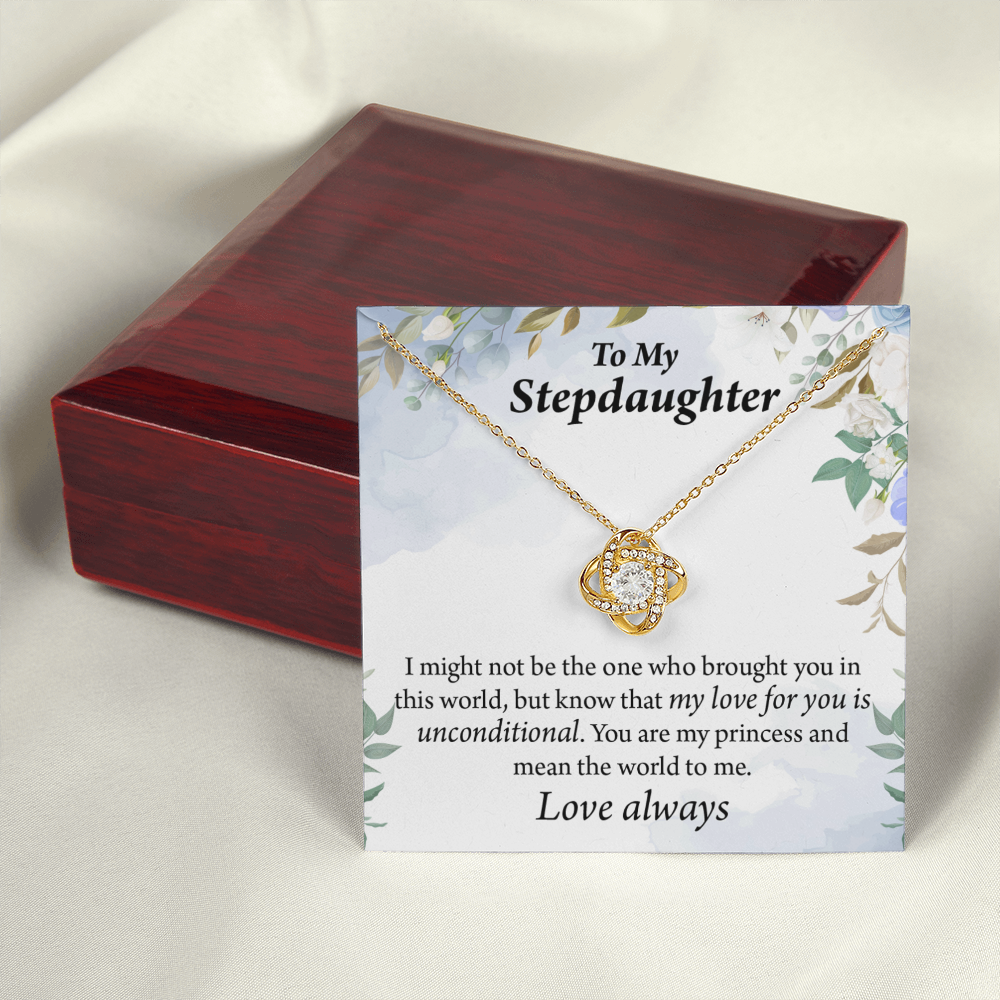 To Stepdaughter Unconditional Love Infinity Knot Necklace Message Card-Express Your Love Gifts