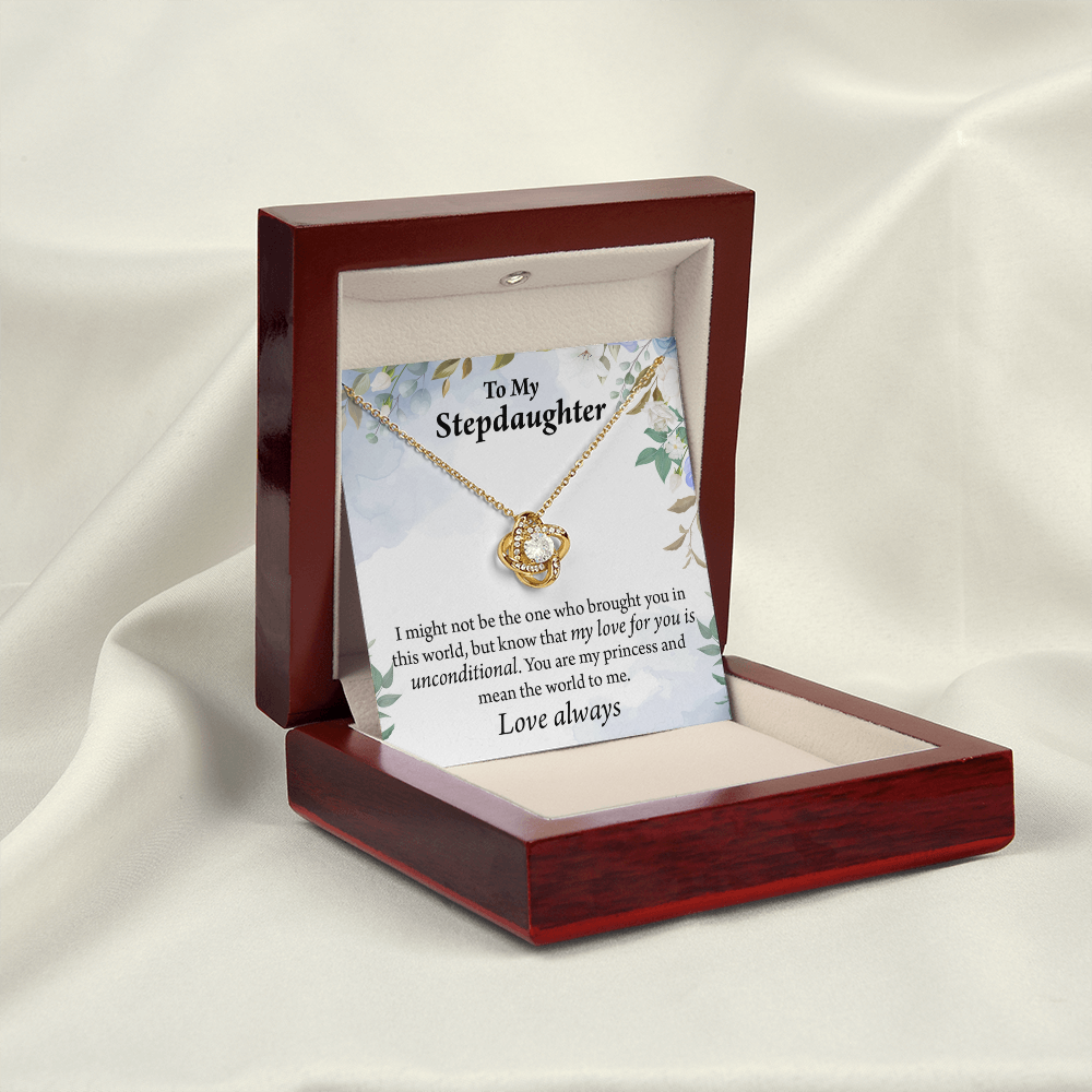 To Stepdaughter Unconditional Love Infinity Knot Necklace Message Card-Express Your Love Gifts