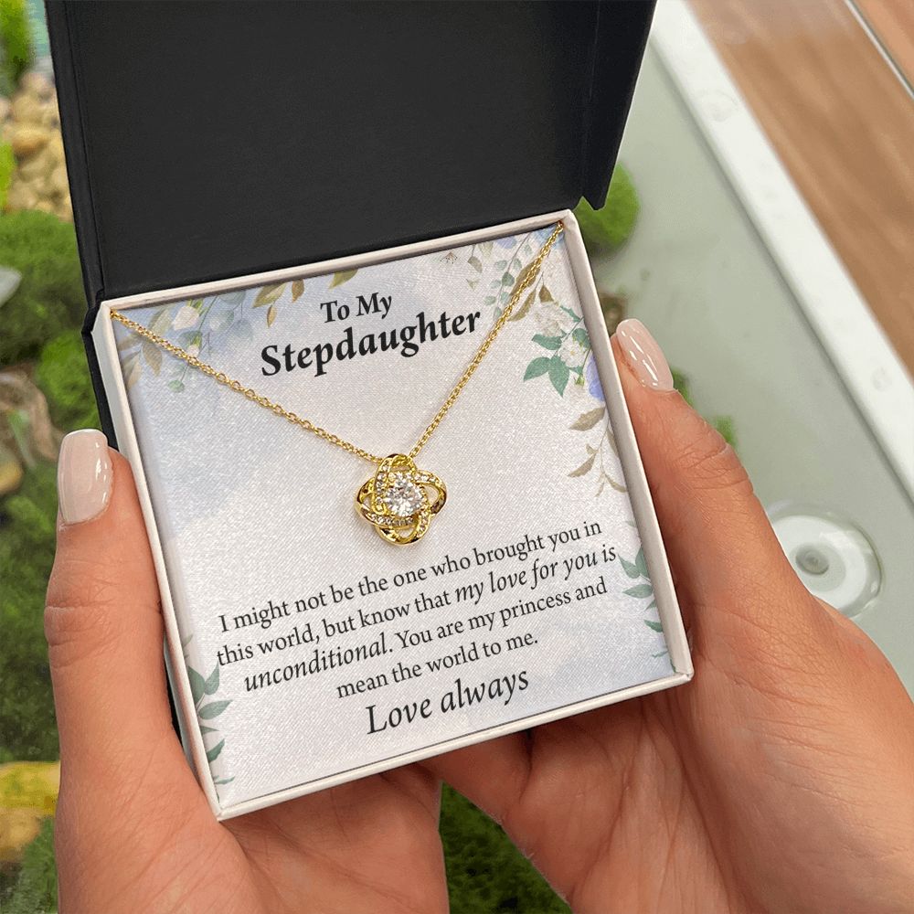 To Stepdaughter Unconditional Love Infinity Knot Necklace Message Card-Express Your Love Gifts