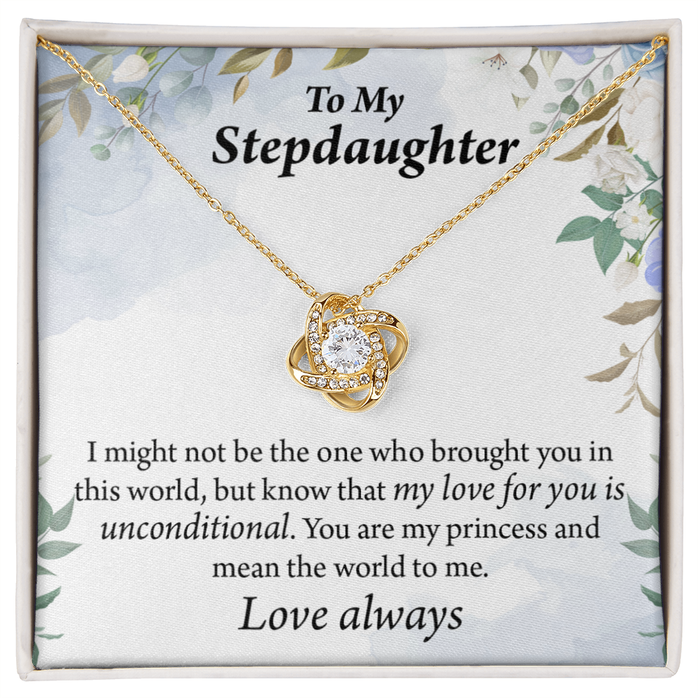 To Stepdaughter Unconditional Love Infinity Knot Necklace Message Card-Express Your Love Gifts