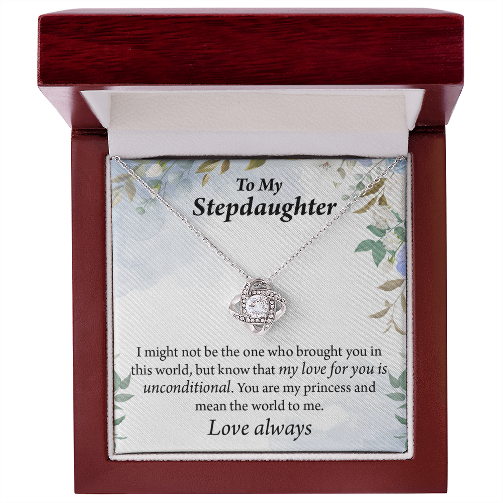 To Stepdaughter Unconditional Love Infinity Knot Necklace Message Card-Express Your Love Gifts