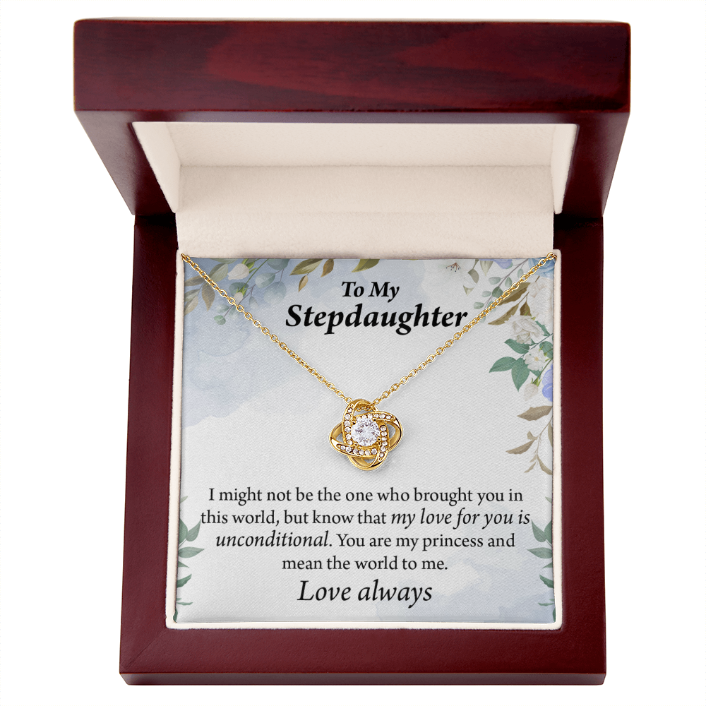 To Stepdaughter Unconditional Love Infinity Knot Necklace Message Card-Express Your Love Gifts