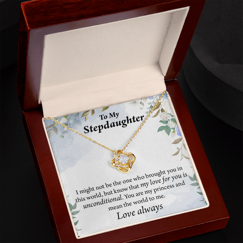 To Stepdaughter Unconditional Love Infinity Knot Necklace Message Card-Express Your Love Gifts