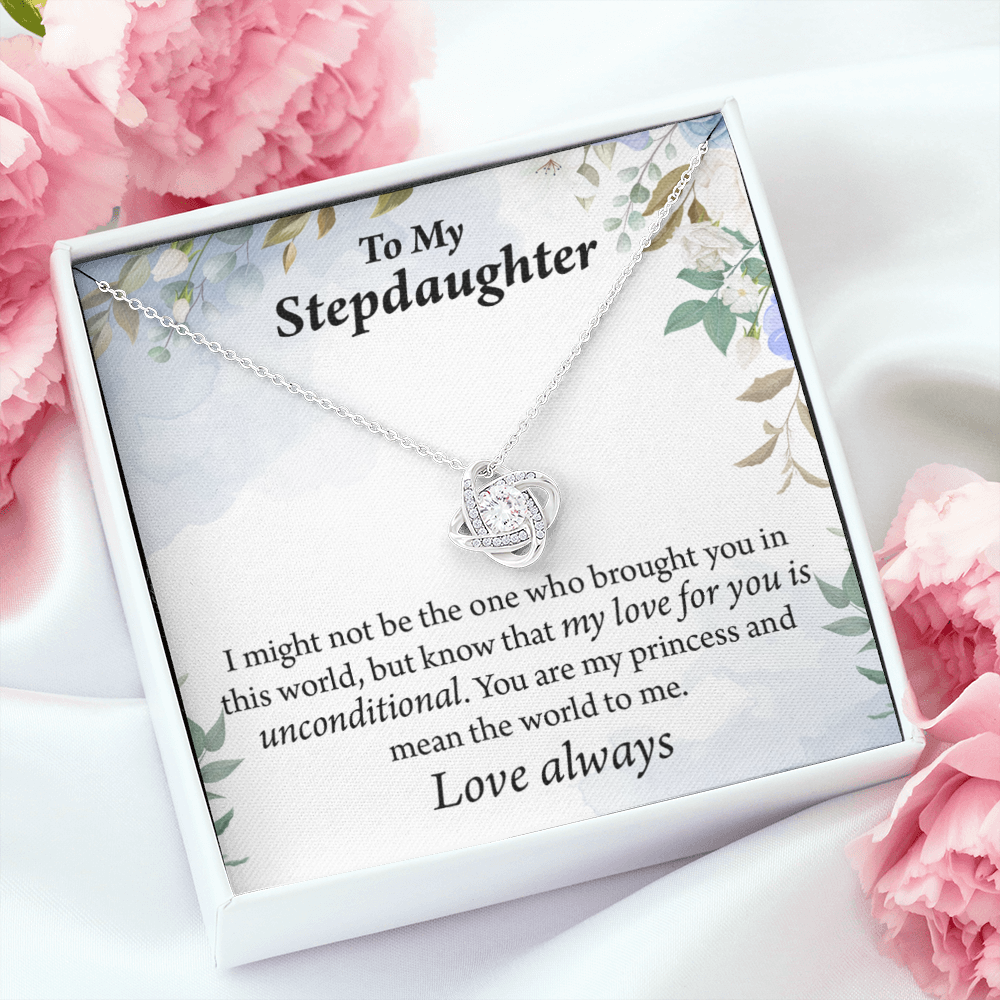 To Stepdaughter Unconditional Love Infinity Knot Necklace Message Card-Express Your Love Gifts