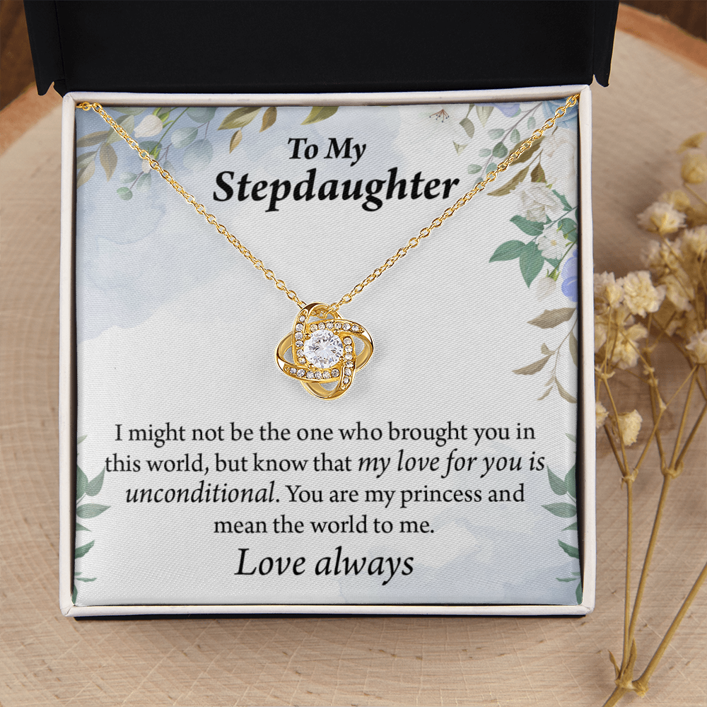 To Stepdaughter Unconditional Love Infinity Knot Necklace Message Card-Express Your Love Gifts