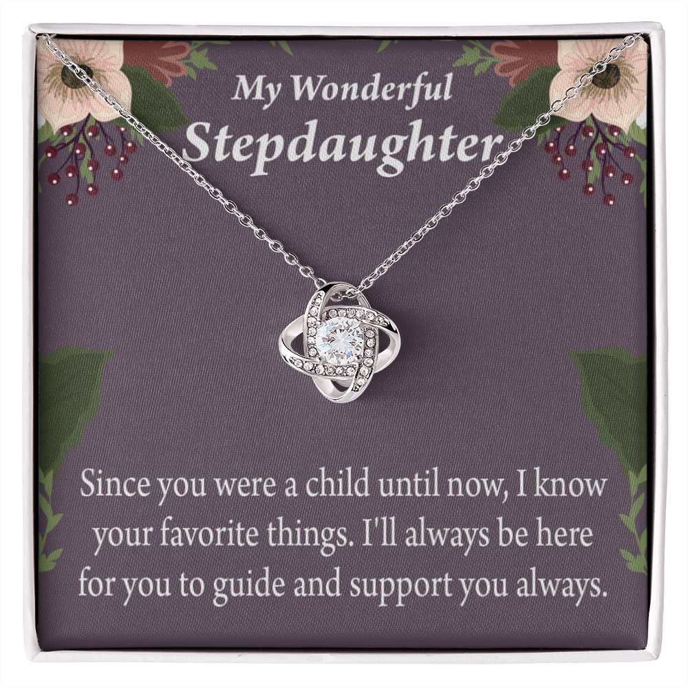 To Stepdaughter Wonderful Stepdaughter HeartKeeper Infinity Knot Necklace Message Card-Express Your Love Gifts