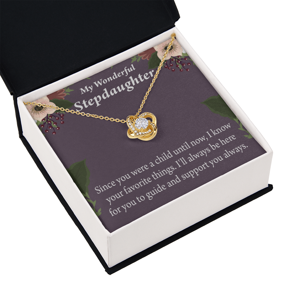 To Stepdaughter Wonderful Stepdaughter HeartKeeper Infinity Knot Necklace Message Card-Express Your Love Gifts